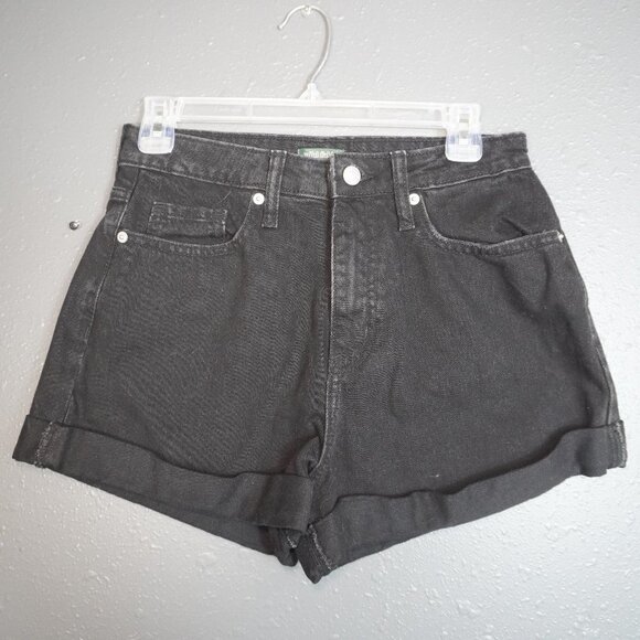Wild Fable Womens Black Highest High Rise Mom Denim Cuffed Shorts Size 4 - Picture 2 of 5